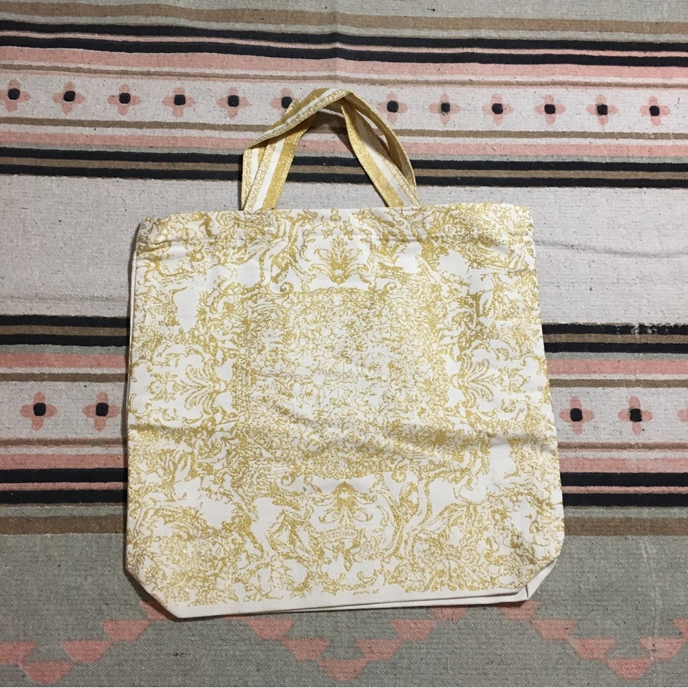 Christian Dior Gold on Beige Canvas tote bag - Picture 4 of 13